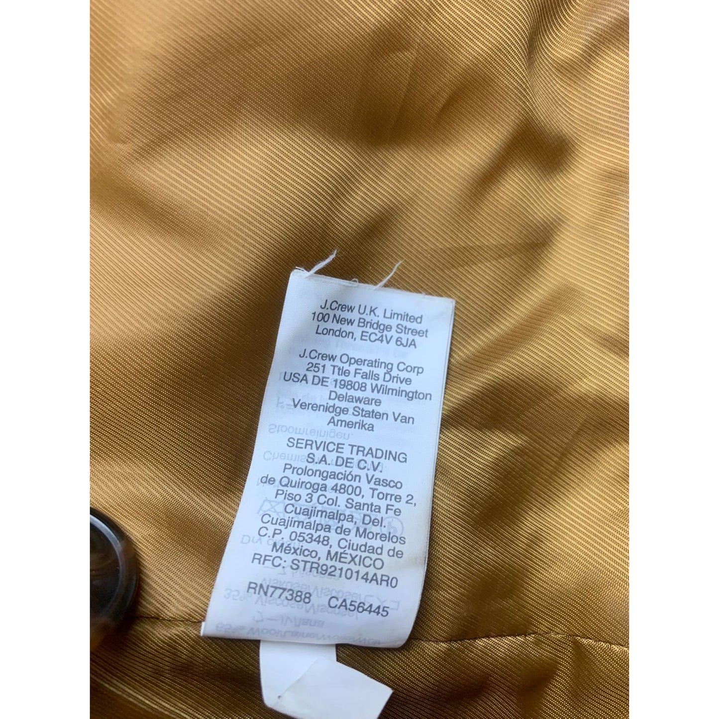 Madewell Women's Medium Brown Wool Duster Camel With Notch Lapels Coat