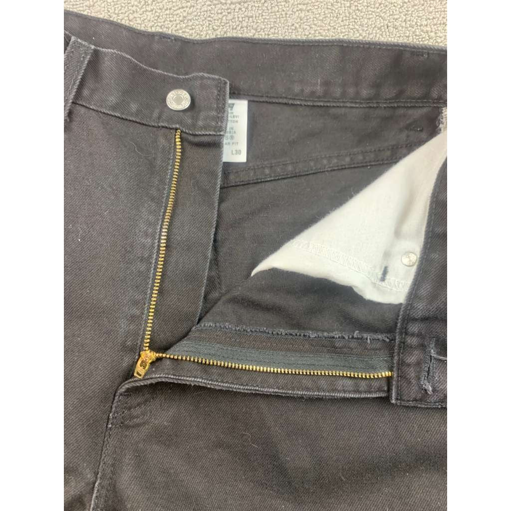 Levi's 505 Men's W34 L30 Black Denim Regular Fit Straight Jeans Denim Work Wear