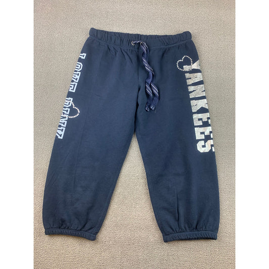 Rare Victoria’s Secret Pink MLB Yankees Cropped Capri Sweatpants - Size  Large