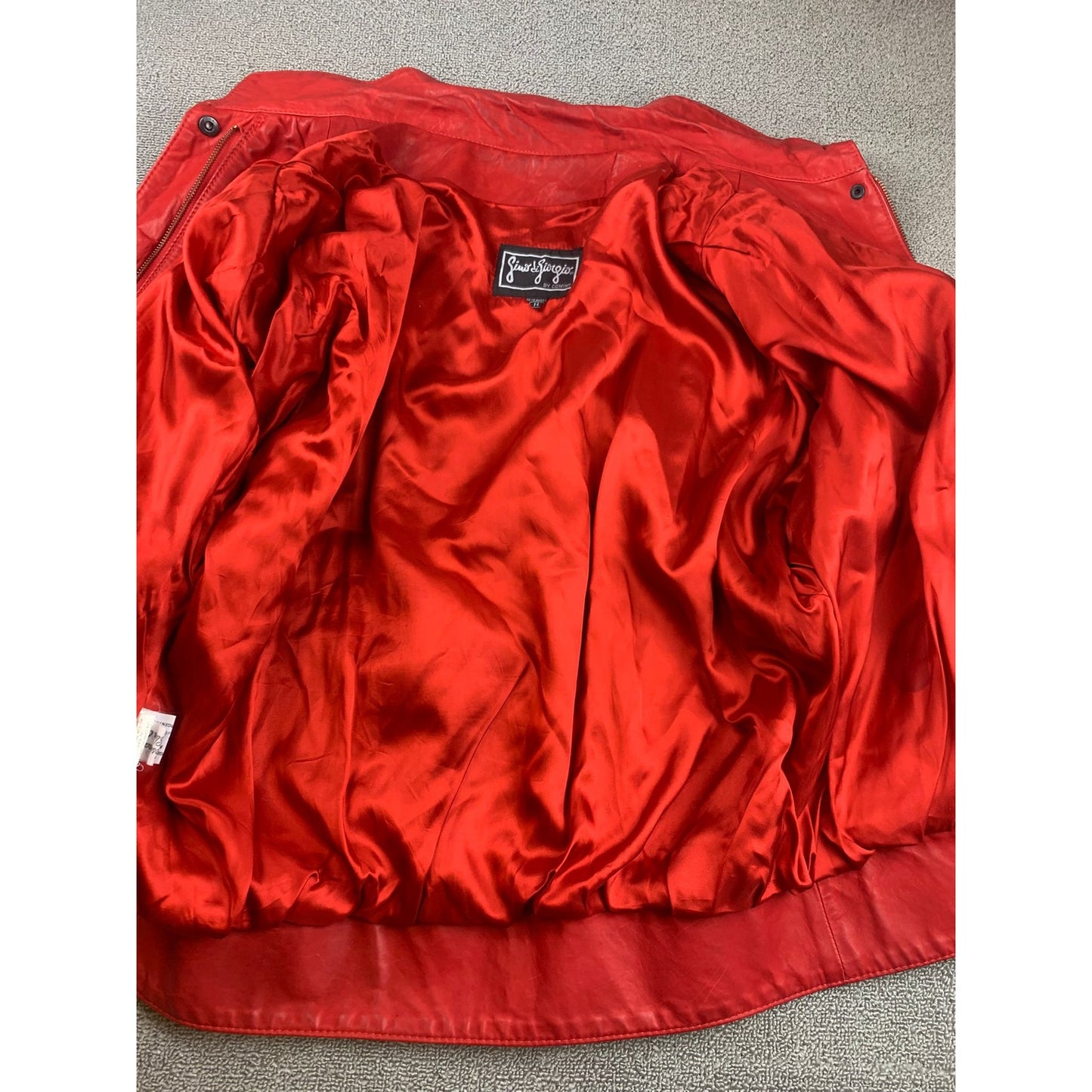 Vintage Gino Di Giorgio Women Medium Red Leather Jacket