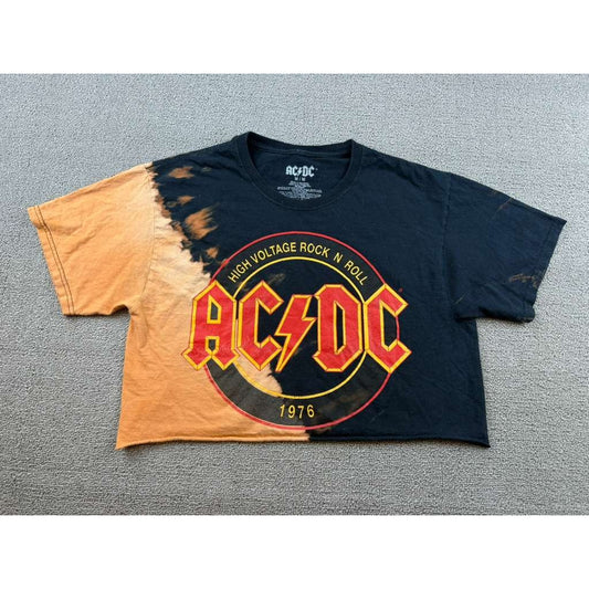 AC/DC T-Shirt Women's Medium Black High Voltage Rock & Roll Cotton Half Shirt