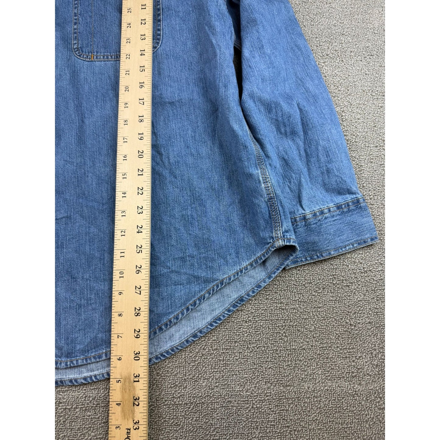 VTG Levi Strauss Signature Denim Shirt Men XL Long Sleeve Two Pocket Bangladesh
