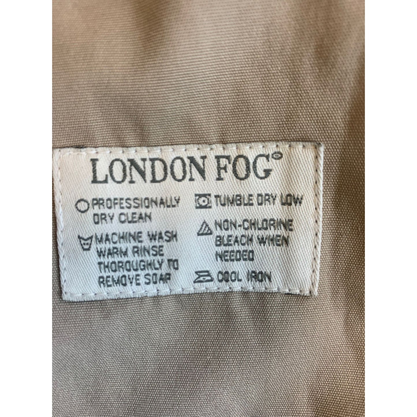 Vintage London Fog Men's Size 36 Regular Beige Full Length Trench Rain Coat