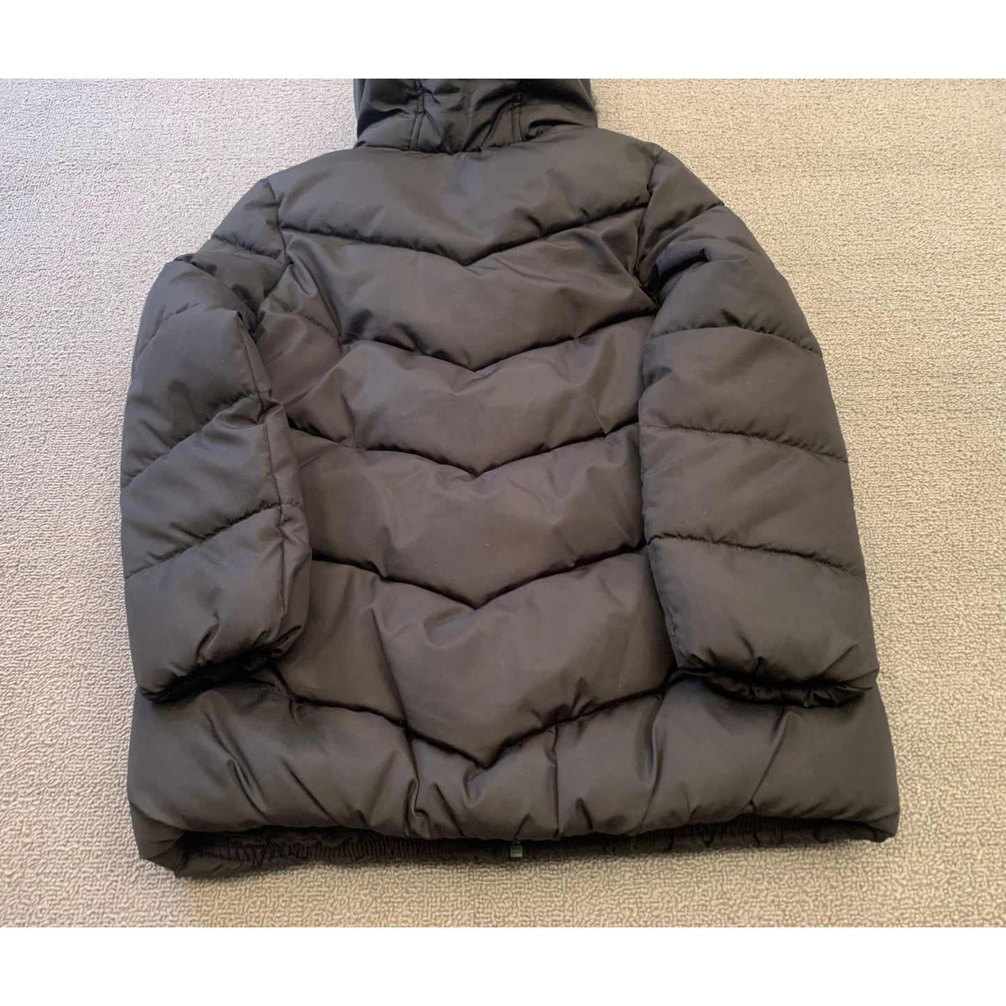 Mayoral Girl's Size 10 Black Hooded Puffer Jacket With Faux Fur