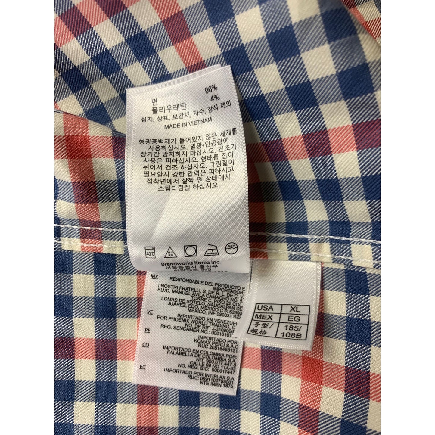 Y2K Brooks Brothers Shirt Men's XL Red Blue Check Button Up 346 Casual Preppy