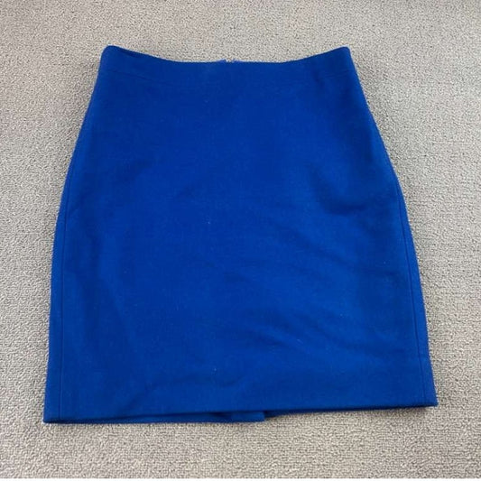 J.Crew The Pencil Skirt Women's 4P Blue Wool Viscose Work Wear Career