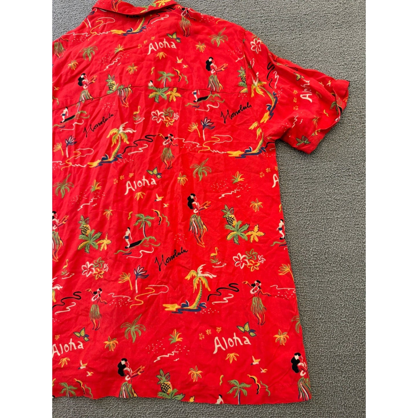 Scotch & Soda Men's Large Red Aloha Shirt Hawaiian Island Getaway
