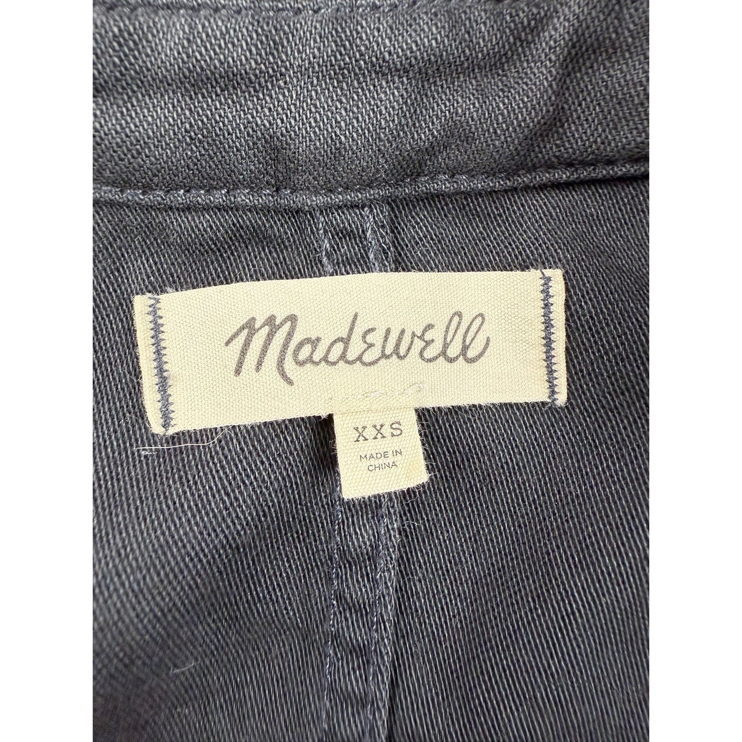 Madewell Women XXS Washed Black Utility Jumpsuit Coveralls Cotton Workwear