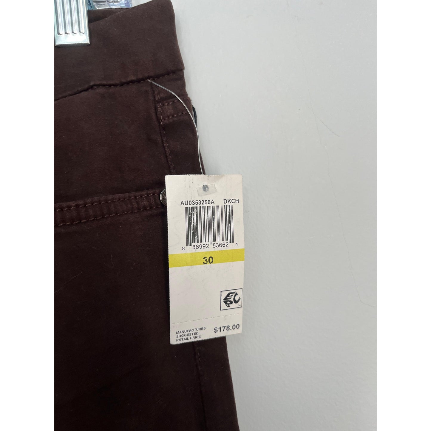 7 For All Mankind Skinny Pants Women 30 Dark Brown Velvet Stretch NWT