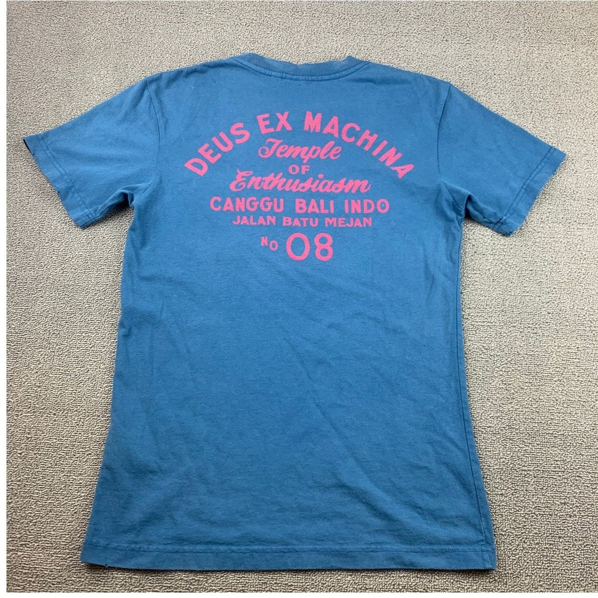 Deus Ex Machina Men's XS Blue Pocket Crew Neck T-Shirt