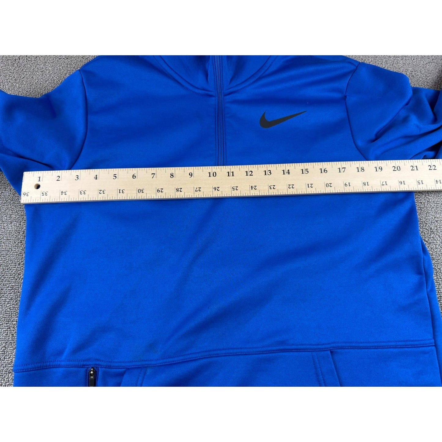 Nike Dri Fit Quarter Zip Pullover Men's M Royal Blue Kangaroo Pocket Vietnam