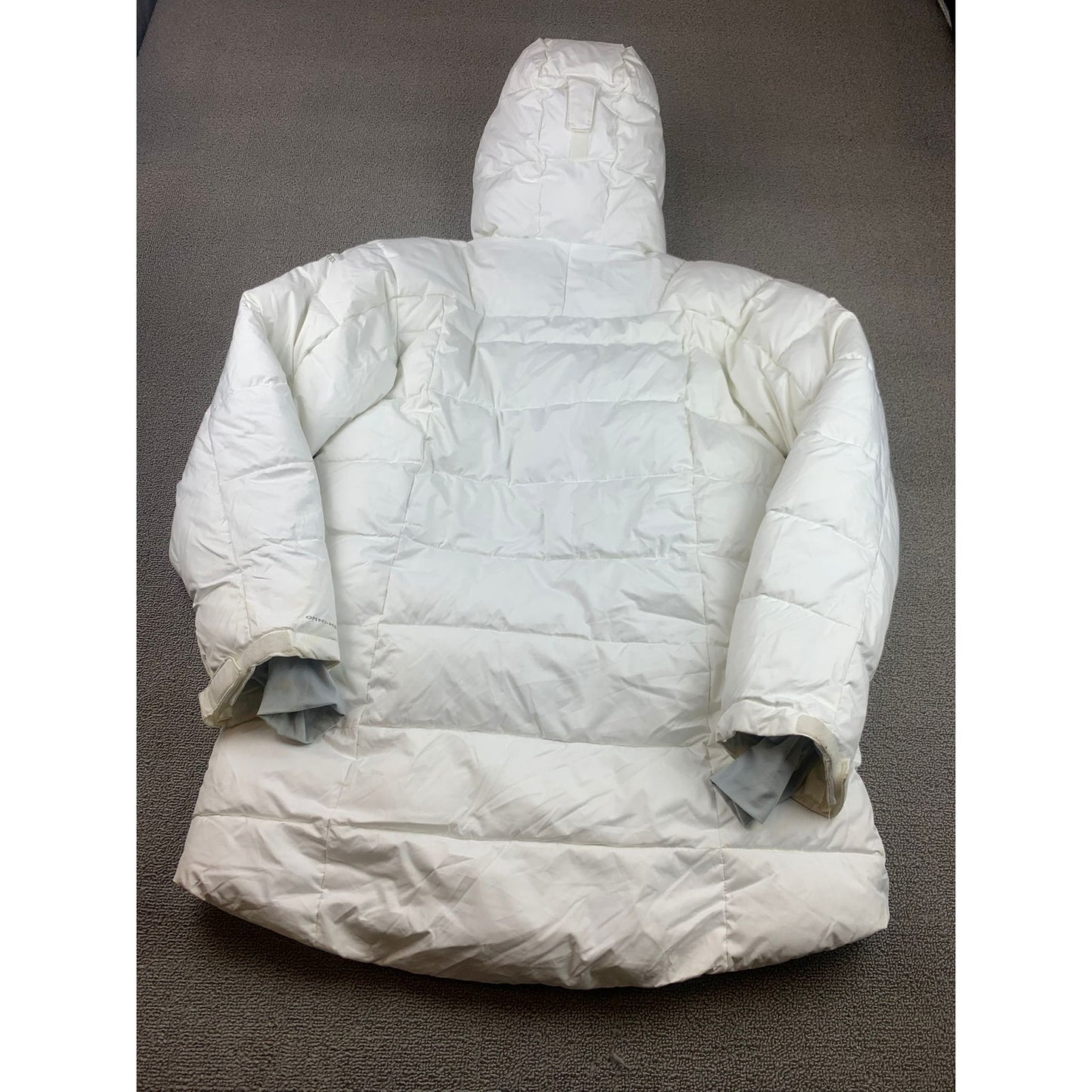 Columbia Women Medium White Puffer Jacket Hooded Down Coat