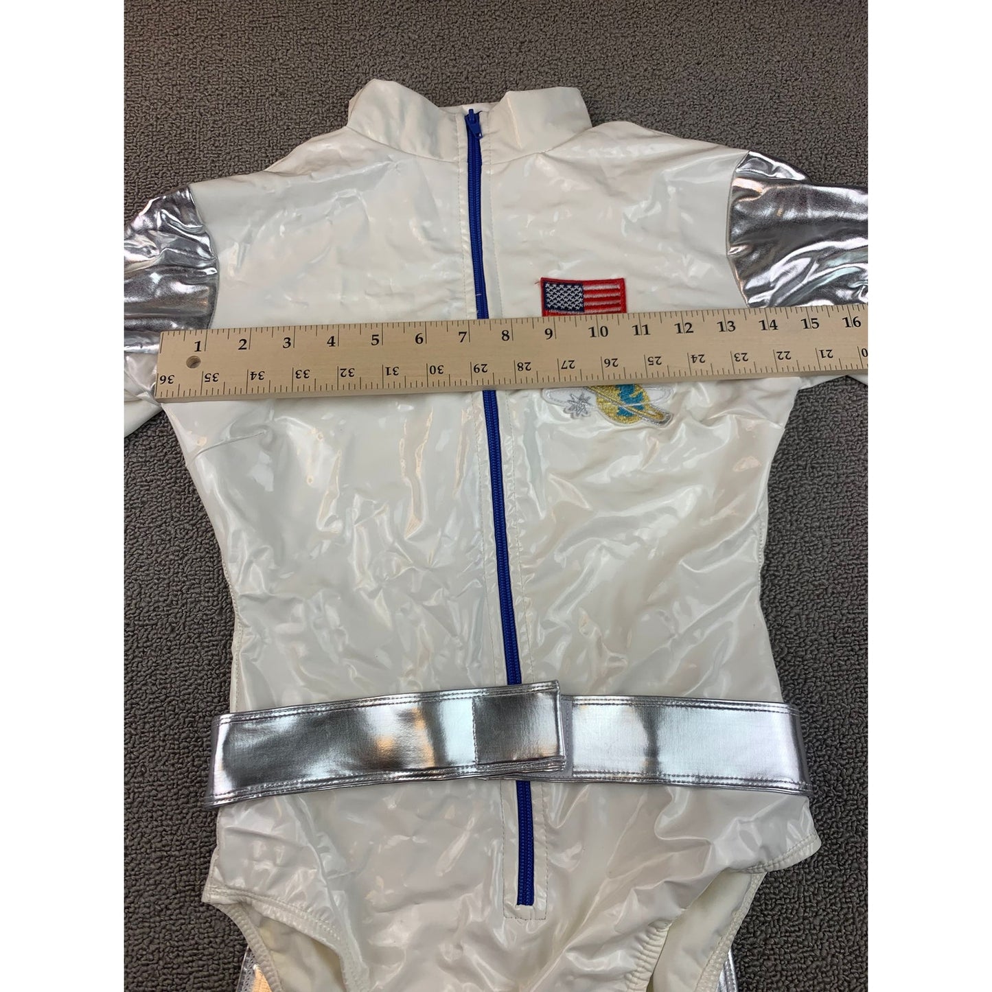 Forplay Women S/M White Silver Astronaut Halloween Costume Bodysuit
