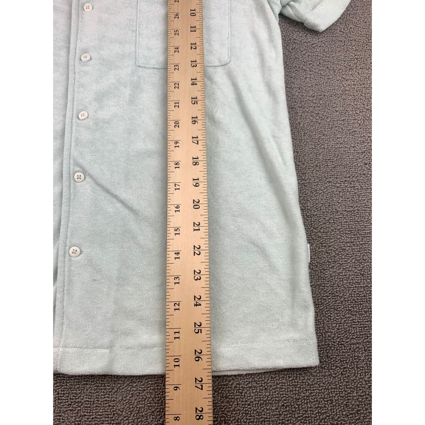 Onia Terry Camp Shirt Men's M Mint Green Short Sleeve Button Front Resort