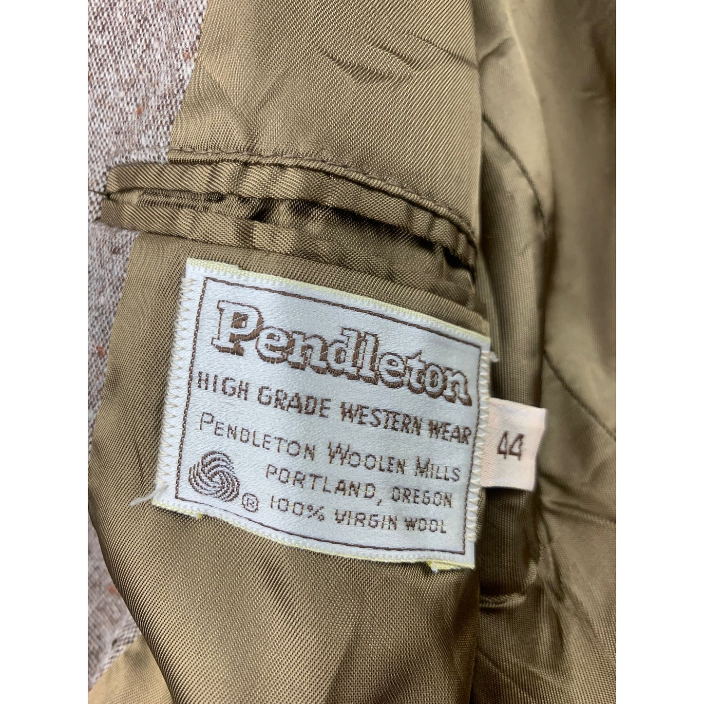 VTG Pendleton Mens High Grade Western Wear Wool Suede Sports Coat Jacket Size 44