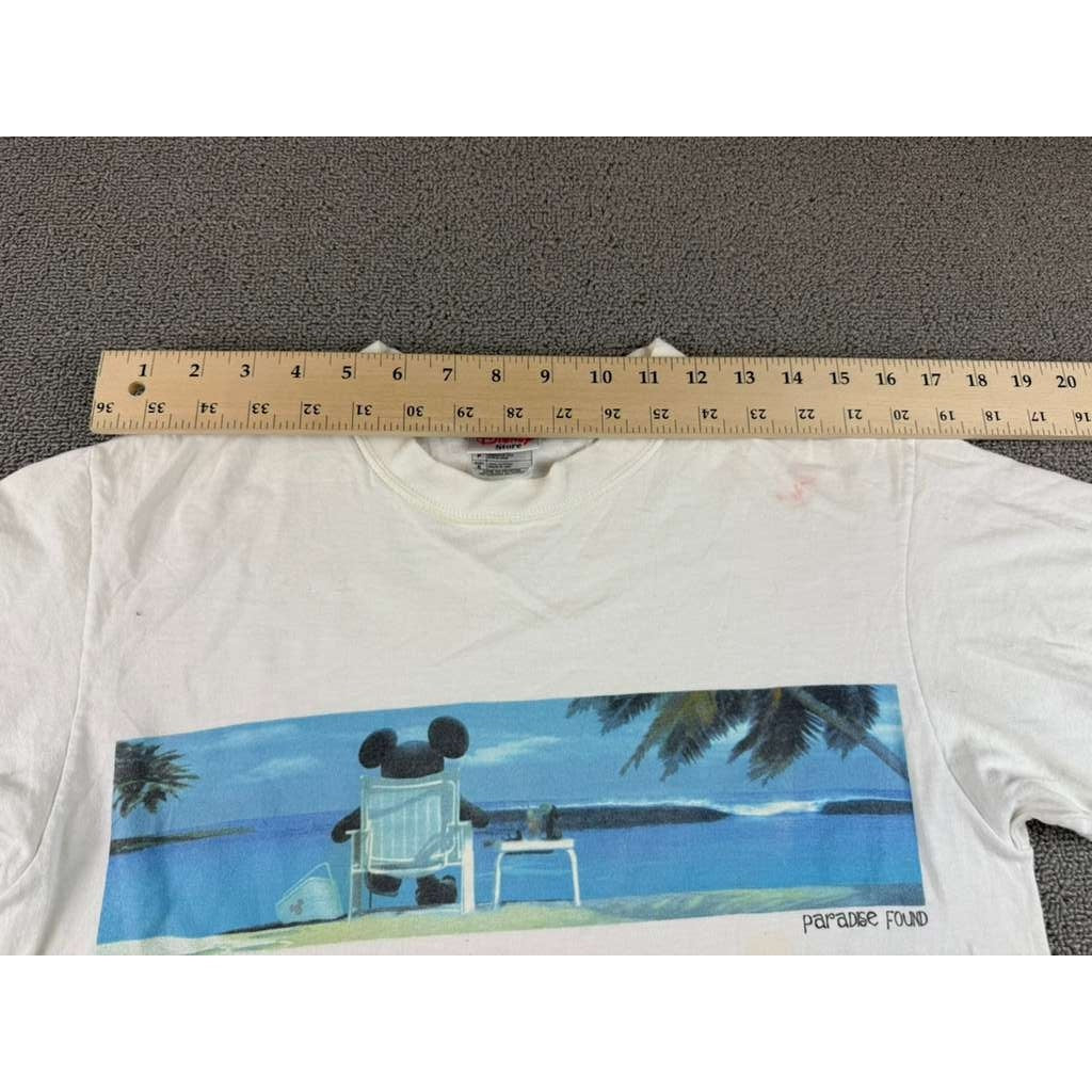 The Disney Store Small White Mickey Mouse Paradise Found Beach T Shirt