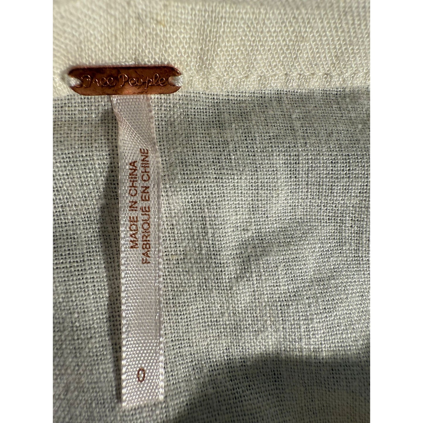 Free People linen button-front flounce skirt white 0 boho summer