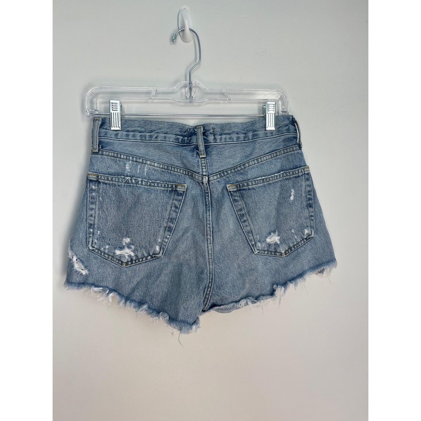 AGOLDE Parker Vintage Shorts Women 25 Blue Distressed Frayed Hem High Rise