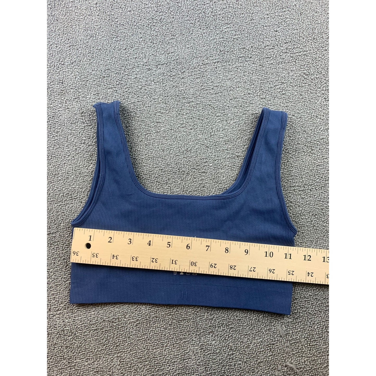 Set Active Women's Medium Blue Ribbed Activewear Sports Bra Leggings Set