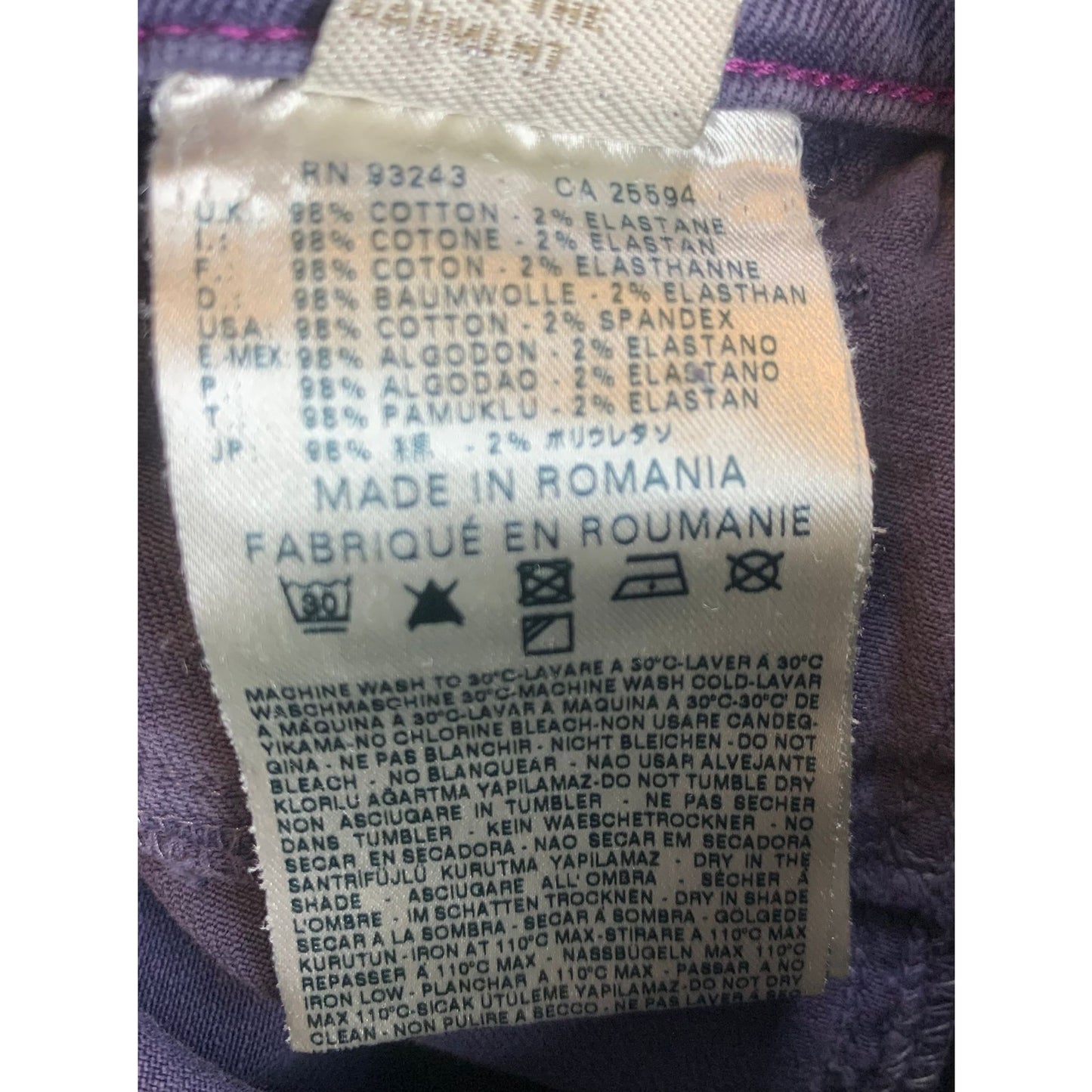 Diesel Livier Jegging Womens W25 Purple Super Slim Low Waist Stretch 0661V