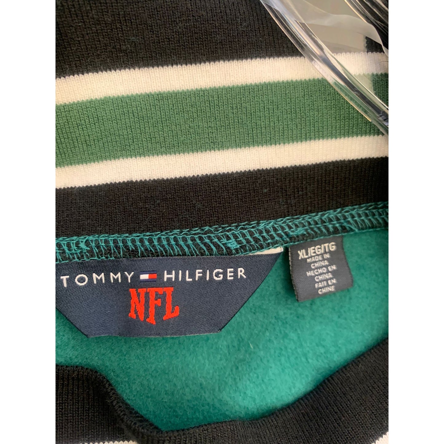 Tommy Hilfiger Women's XL Green Jets NFL Sweatshirt Pullover New With Tags