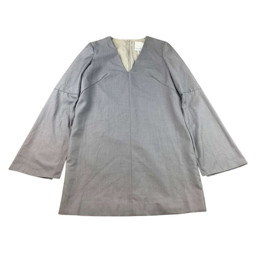 C/MEO Collective Shift Dress Sample Women S Gray V Neck Long Sleeve Minimalist