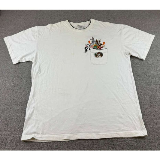 VTG Warner Bros Studio Store T Shirt XL 1999 Embroidered Looney Tunes White