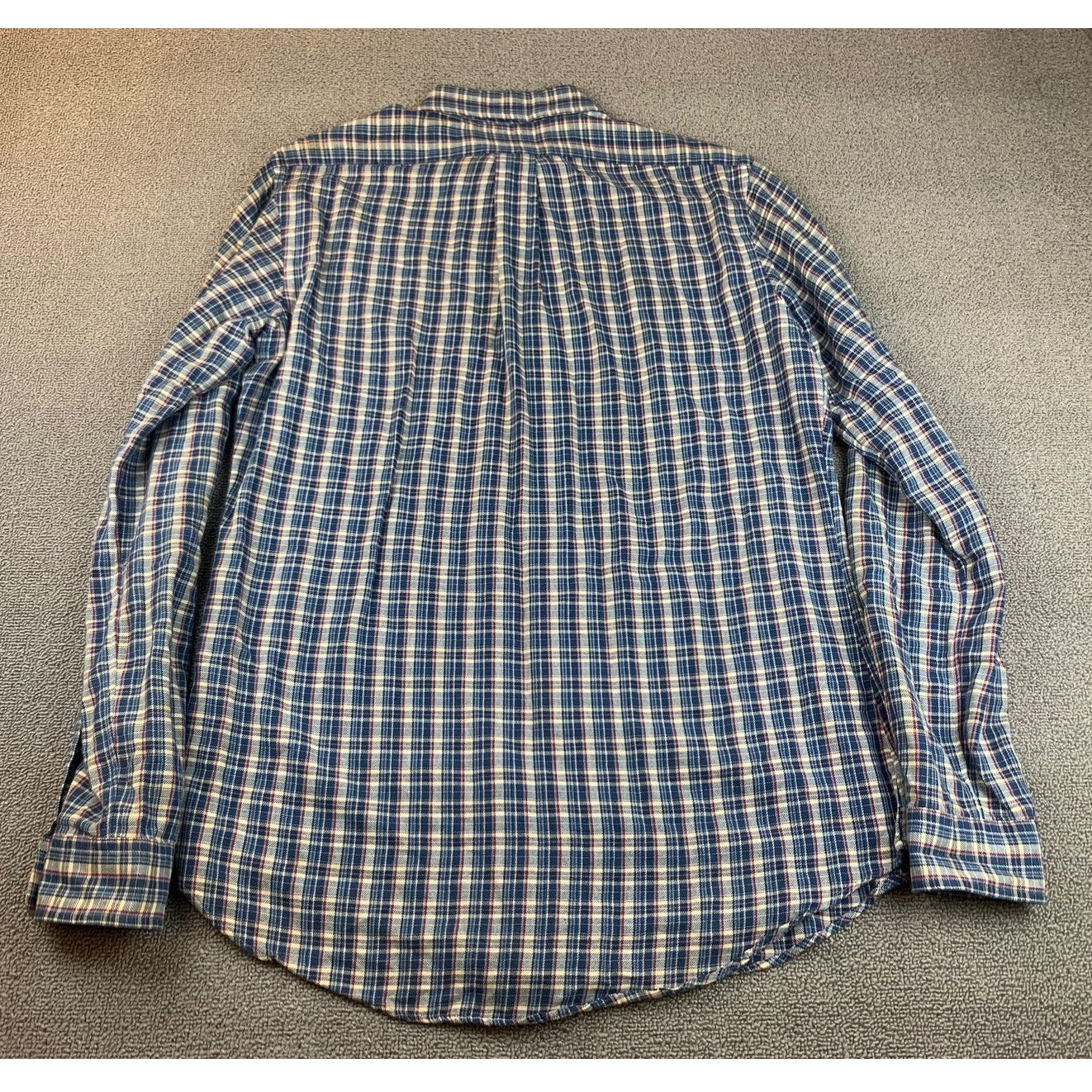 Ralph Lauren Men's Medium Classic Fit Checked Long Sleeve Button Down Polo Shirt