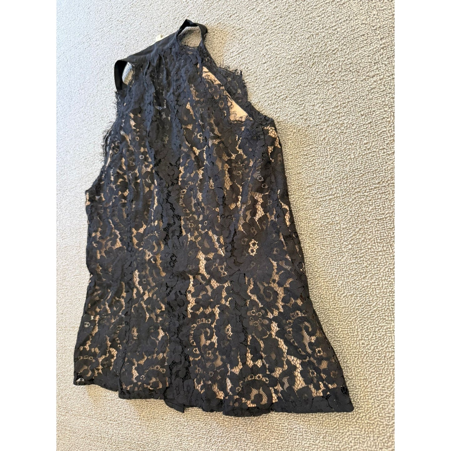 Madison Marcus Women Extra Small Lace Black Tank Top