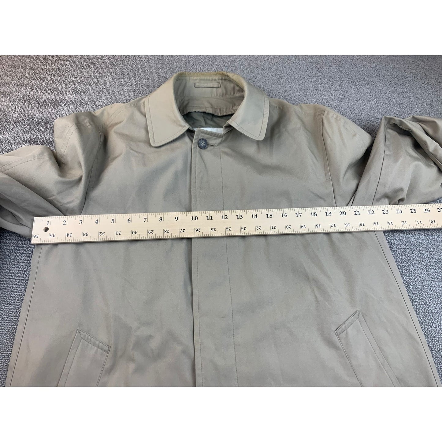 Vintage London Fog Men's Size 36 Regular Beige Full Length Trench Rain Coat
