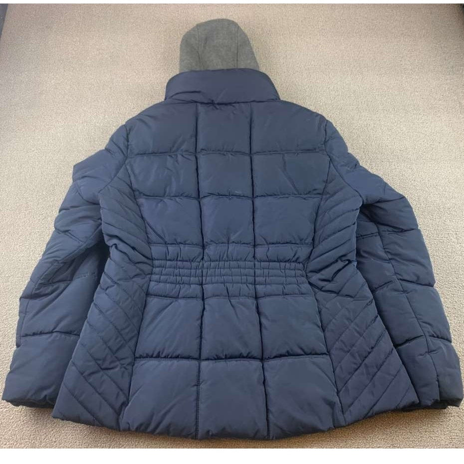 Tommy Hilfiger Women Size Large Puffer Jacket Hooded Lightweight Blue