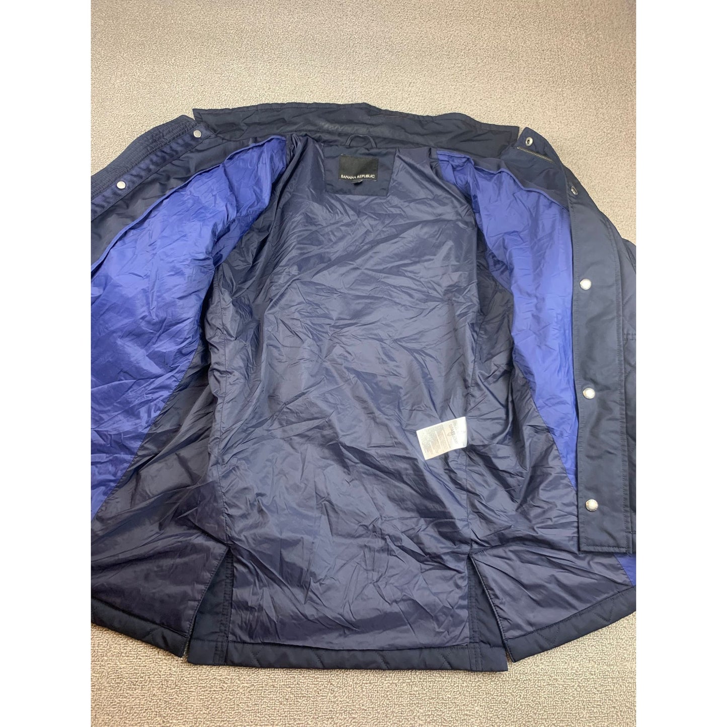 Banana Republic Quilted Field Jacket Men’s XL Navy Snap Front Pockets