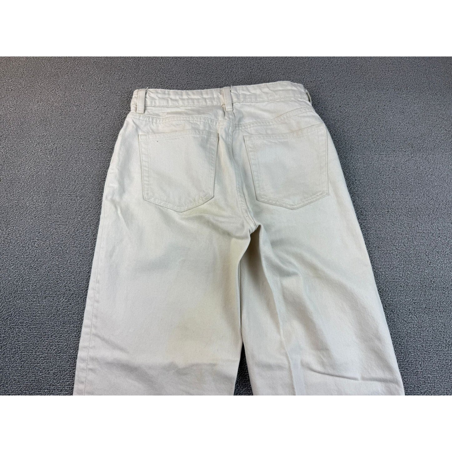 & Other Stories Atelier Women's 26 Off-White Ivory Cropped Straight Denim Jeans