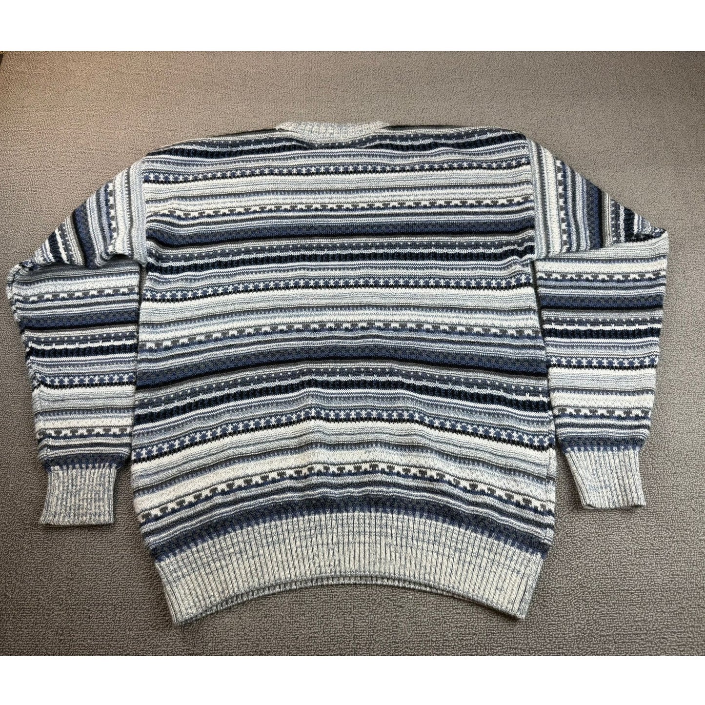 Vintage 90s St. Johns Bay Men's Medium Isle Stripe Knit Pullover Sweater