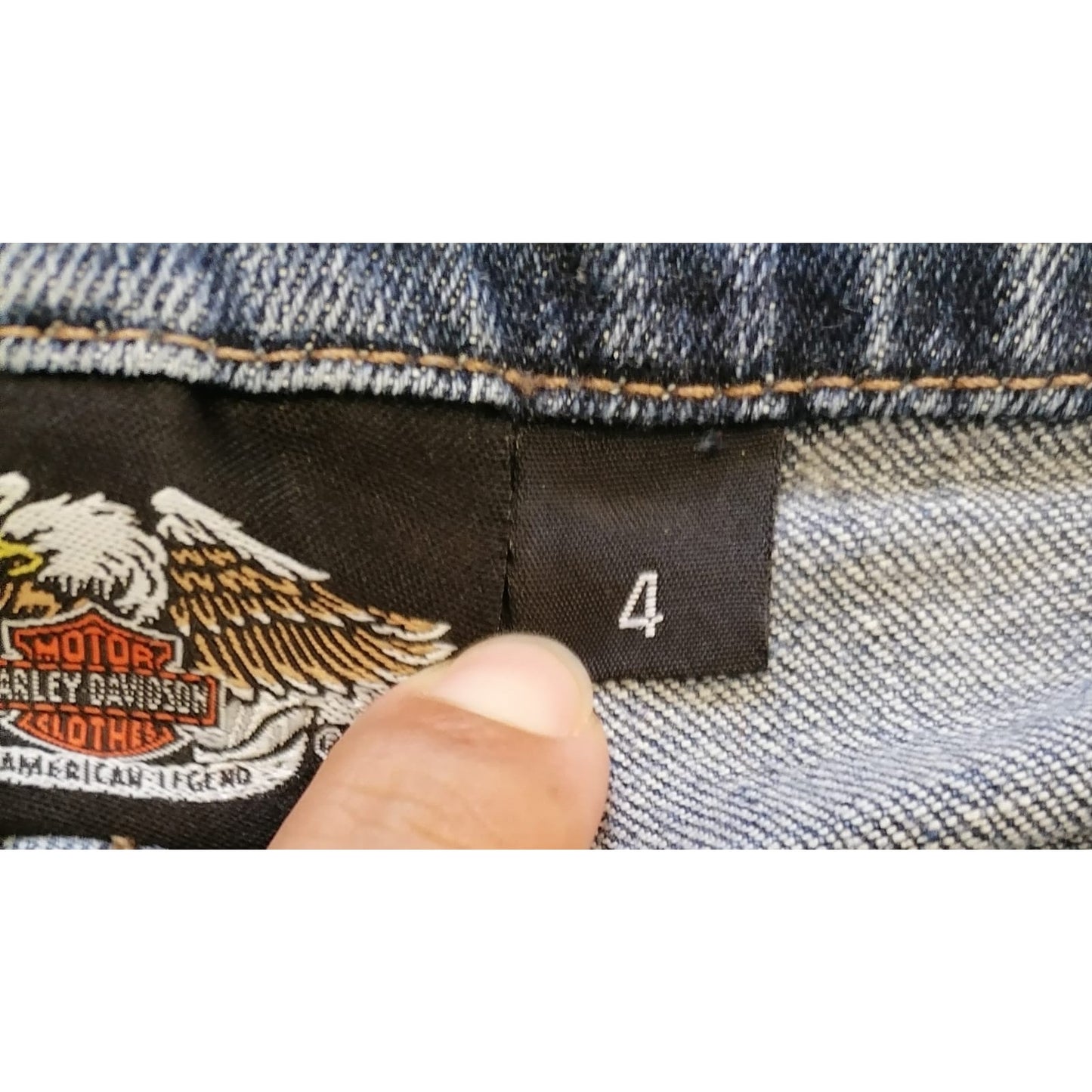 Harley-Davidson Women's Blue Denim Jean Shorts Biker Moto Style