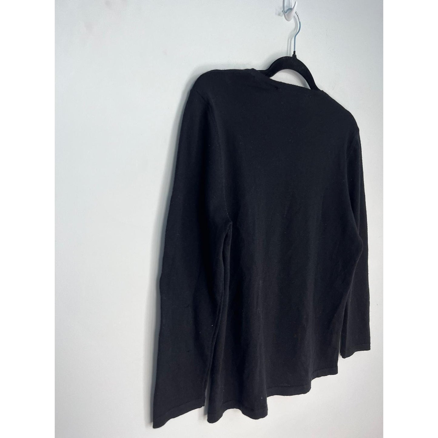 Carolina Herrera Floral Embellished Sweater Women L Black Embroidered Italy