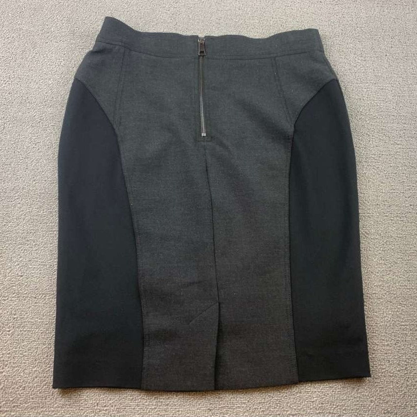 Burberry London Women US 12 Colorblock Black Gray Pencil Skirt Career