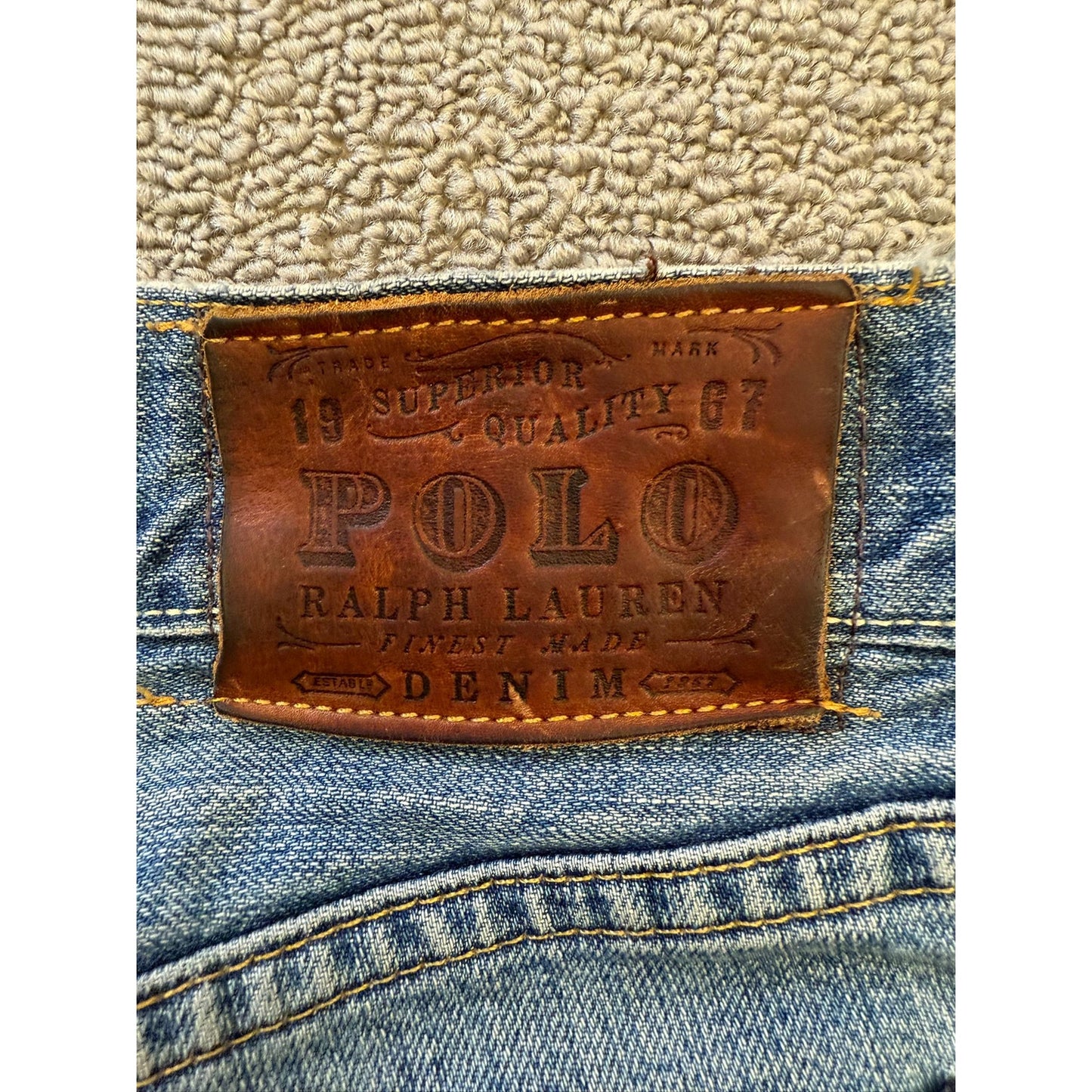 Polo Ralph Lauren Vintage Men's Jeans W33 L34 Straight Leg Blue Denim Authentic