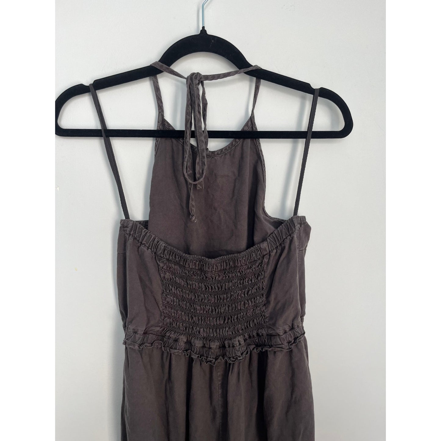 Bella Dahl Jumpsuit Women Small Gray Smocked Waist Sleeveless Wide Leg