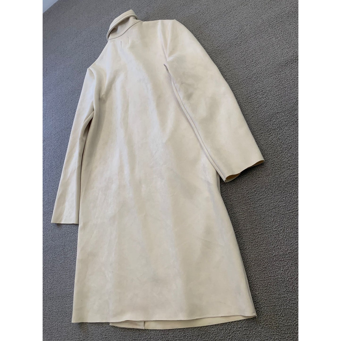 ZARA Women's Medium Cream White Long lapel Coat