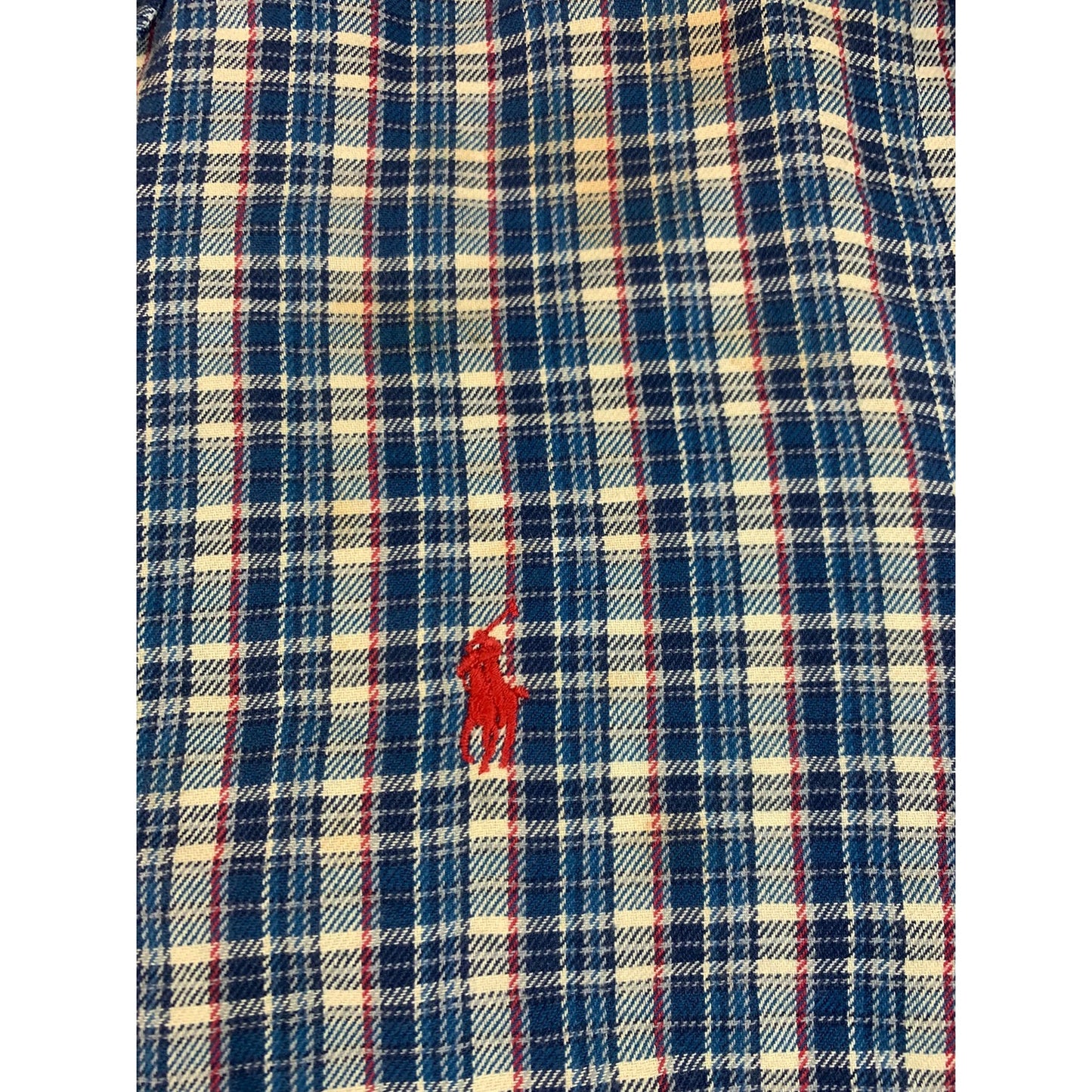 Ralph Lauren Men's Medium Classic Fit Checked Long Sleeve Button Down Polo Shirt