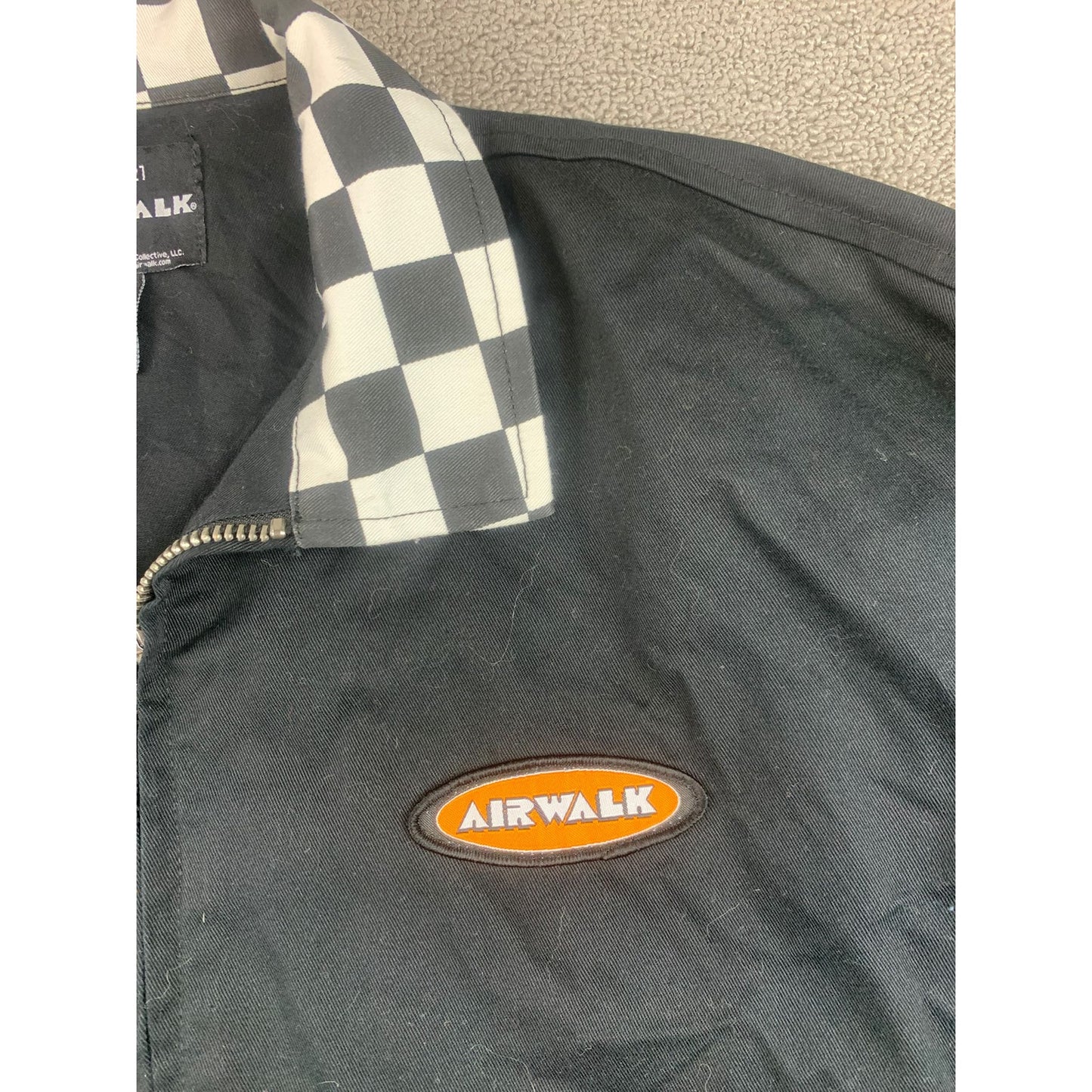 Airwalk x Forever 21 Men's S Skater Jacket Checkered Color with Graphic Patches