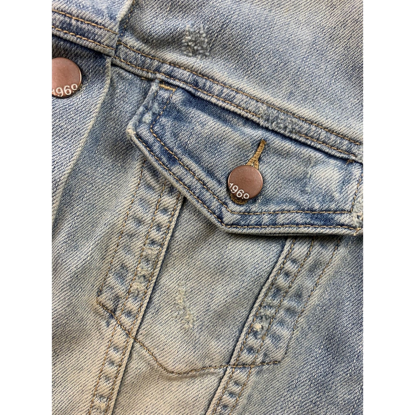 Y2K Gap 1969 Jean Vest Women's Medium Blue Trucker Collared Denim Washed