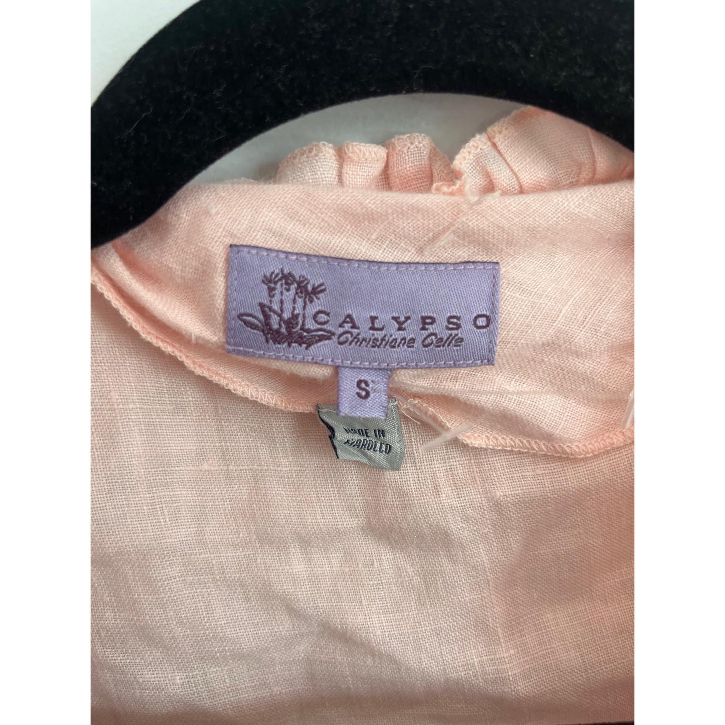 Calypso Christiane Celle Blouse Women S Pink Ruffle Tie Front Sheer Boho