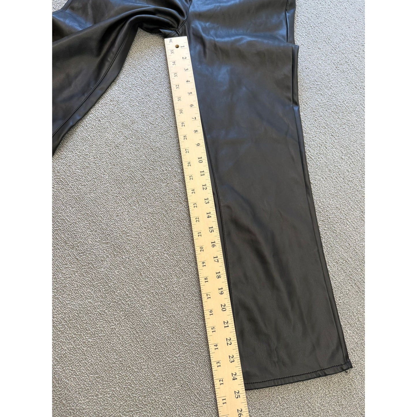 ZARA Women's Size 6 Black Faux Leather Mini Flare Pants