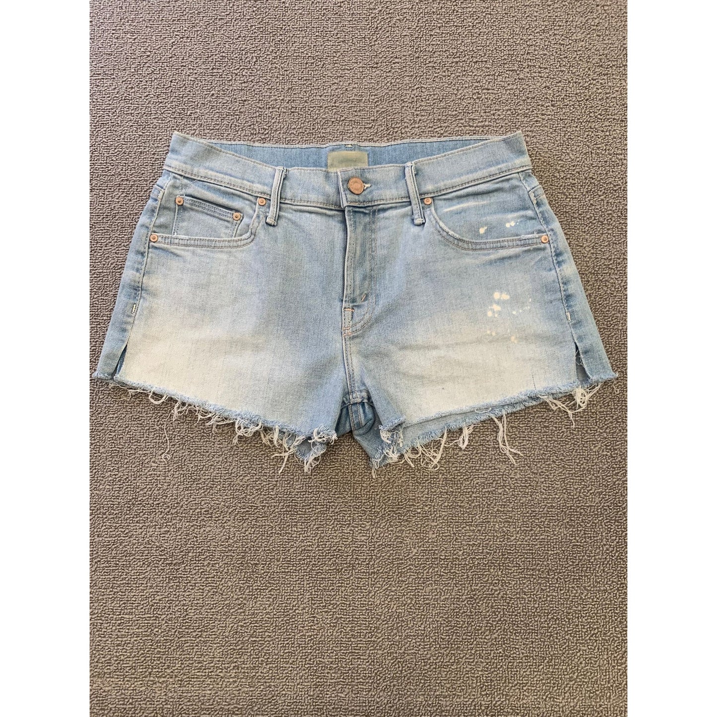 Mother Women's 25 Light Wash Frayed Hem Denim Shorts