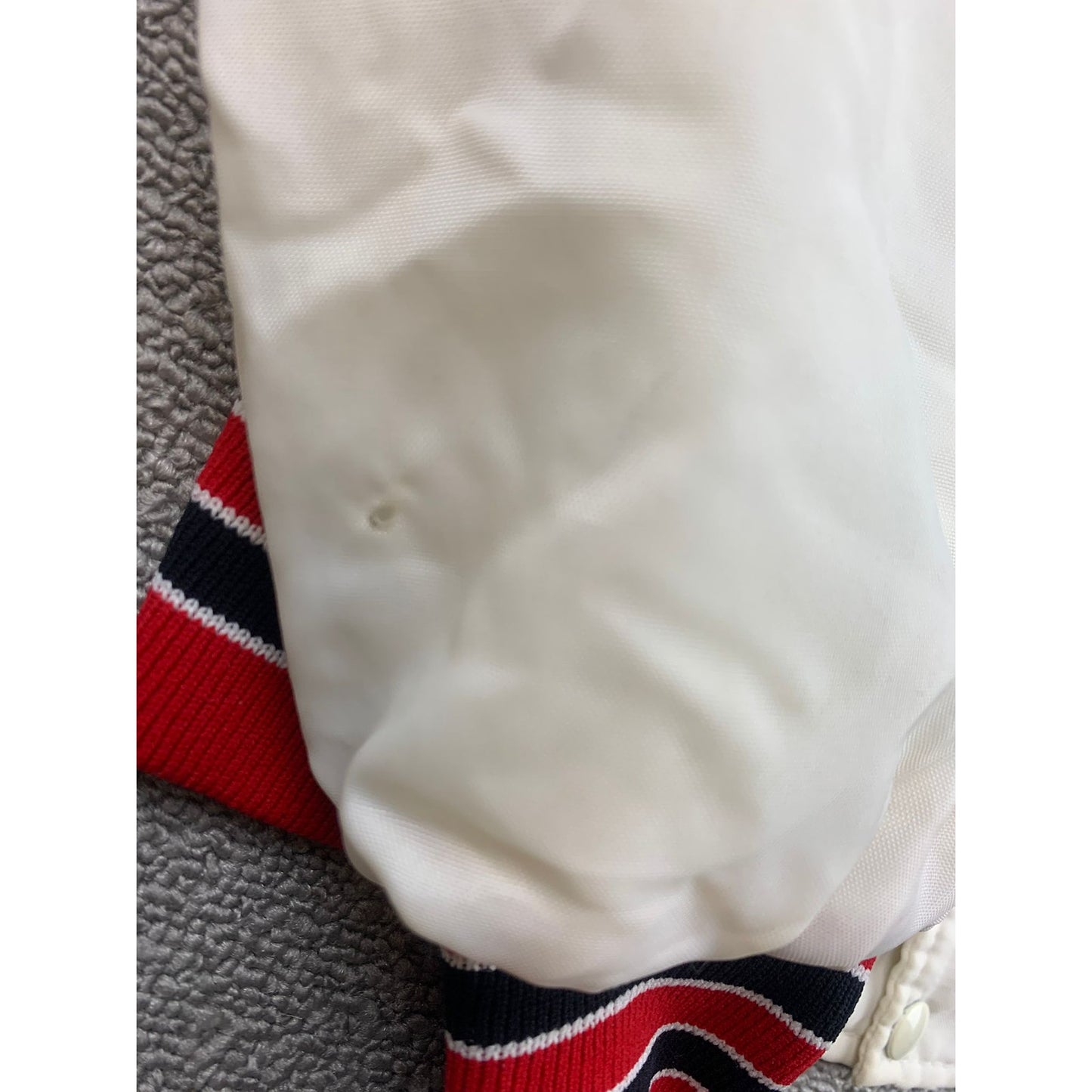 Athletic Otterwear Women's Medium White Red Vintage Bomber Jacket
