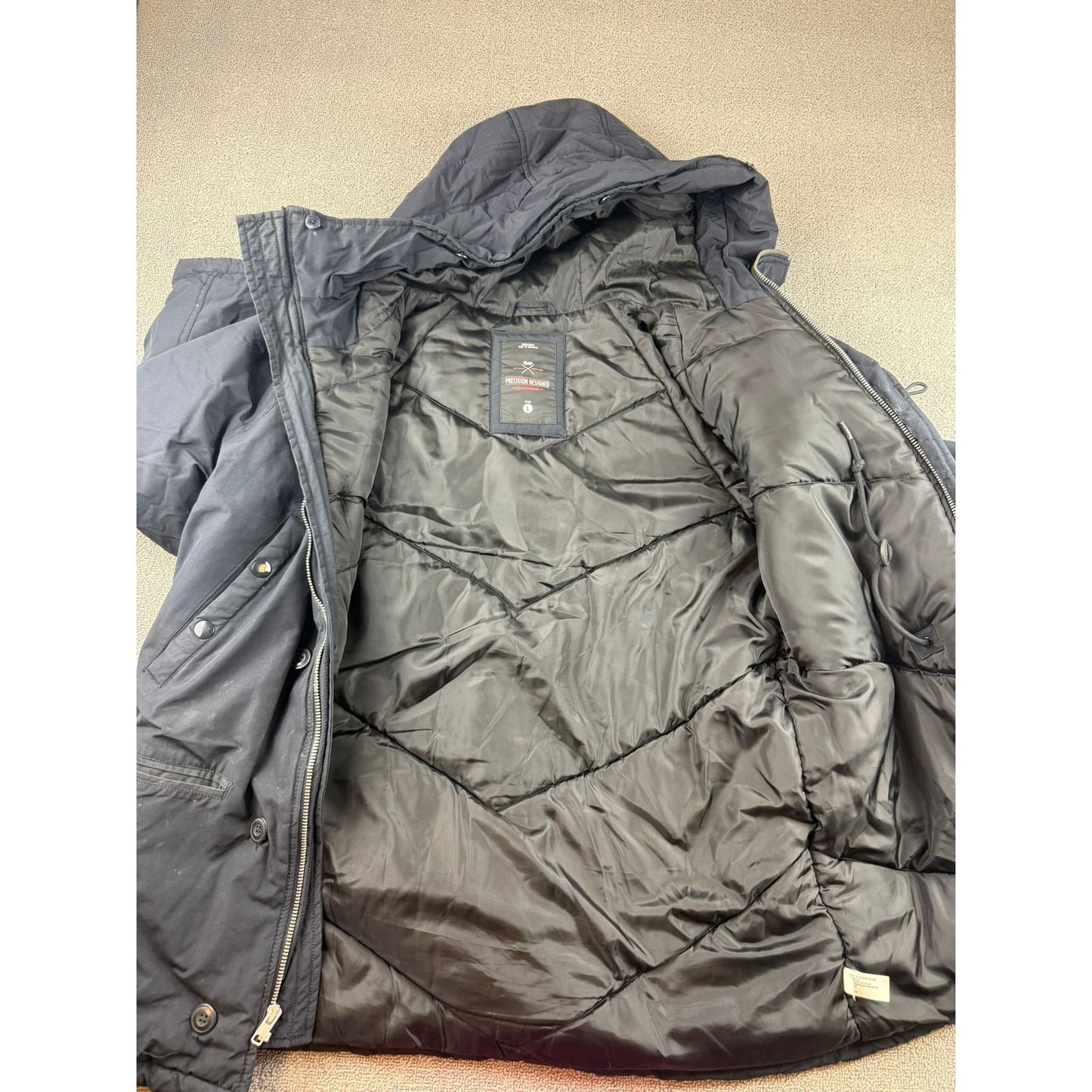 Gap Outdoor Edition Men L Black Winter Puffer Parka Jacket Hood 2010s Indonesia