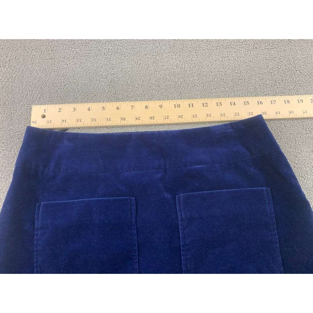 Sonia by Sonia Rykiel Womens Size 44 Blue Velvet A Line Mini Skirt Patch Pockets