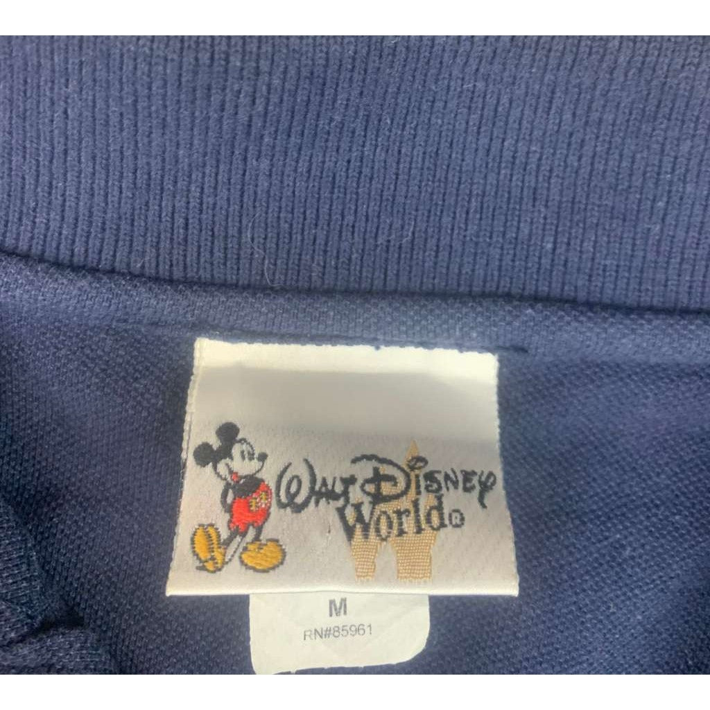 Vintage Walt Disney World Polo Shirt Men M Navy American Flag Embroider Mickey